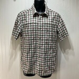 REI Short Sleeve Button Down Plaid Shirt Small